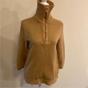 Ralph Lauren polo Lauren jeans company 1/4 zip High Neck Tan Sweater
